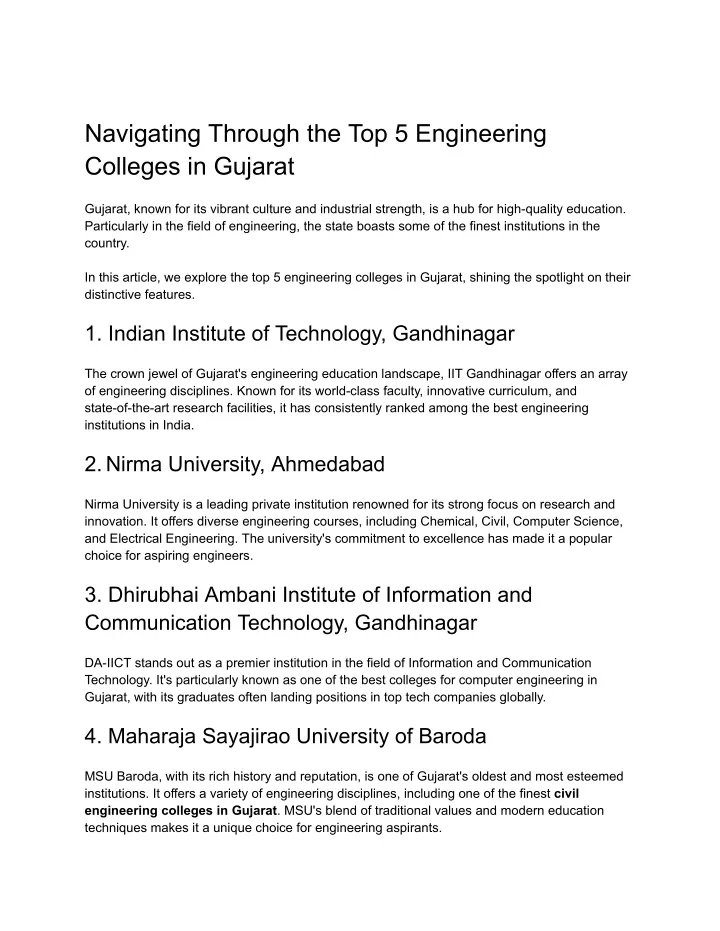navigating through the top 5 engineering colleges
