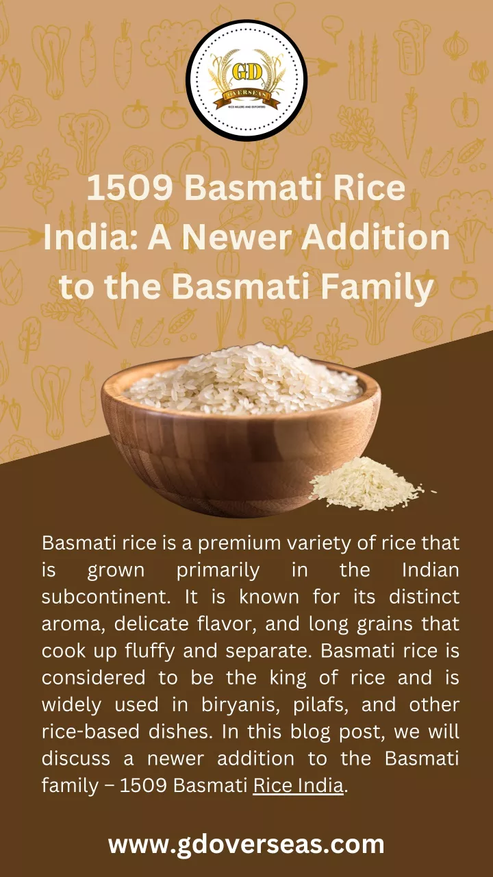 1509 basmati rice india a newer addition