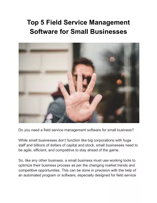 Top 5 Field Service Management Software for Small Businesses