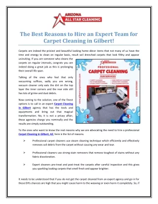 Quality Carpet Cleaning in Gilbert, AZ