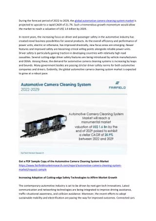 Automotive Camera Cleaning System Market