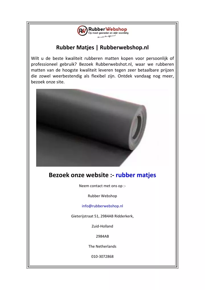 rubber matjes rubberwebshop nl