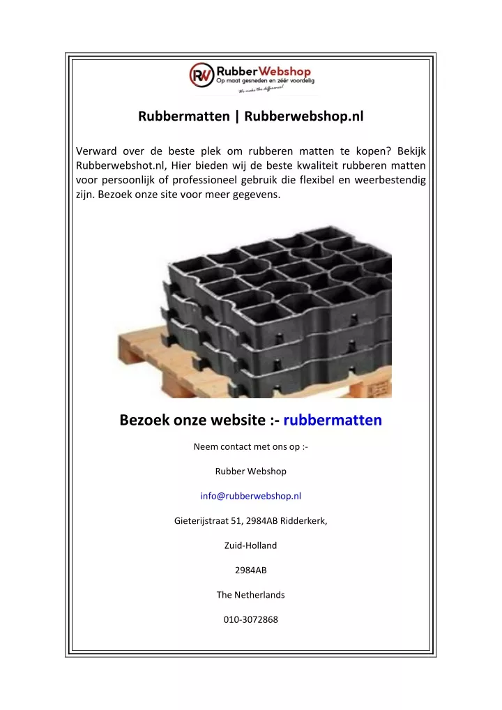 rubbermatten rubberwebshop nl