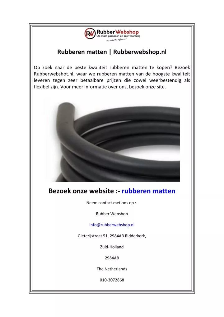 rubberen matten rubberwebshop nl