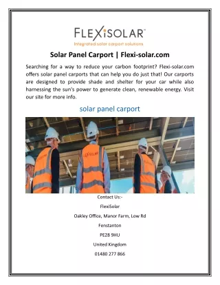 solar panel carport flexi solar com