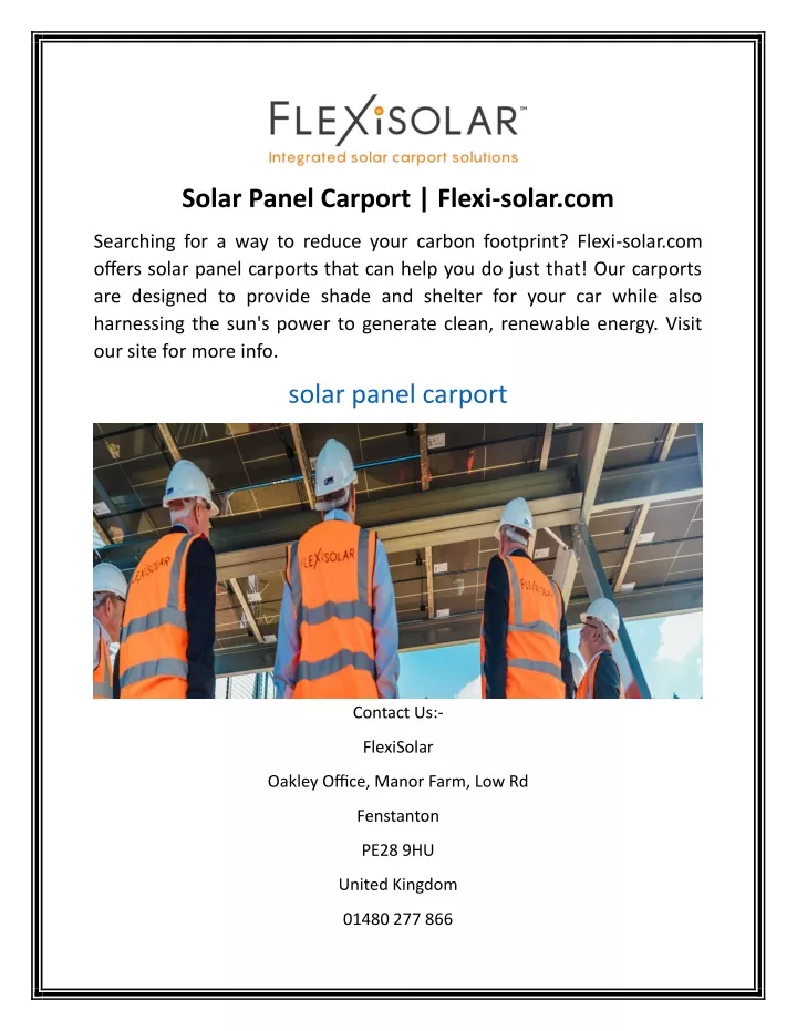 solar panel carport flexi solar com