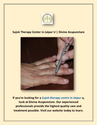sujok therapy center in jaipur u divine
