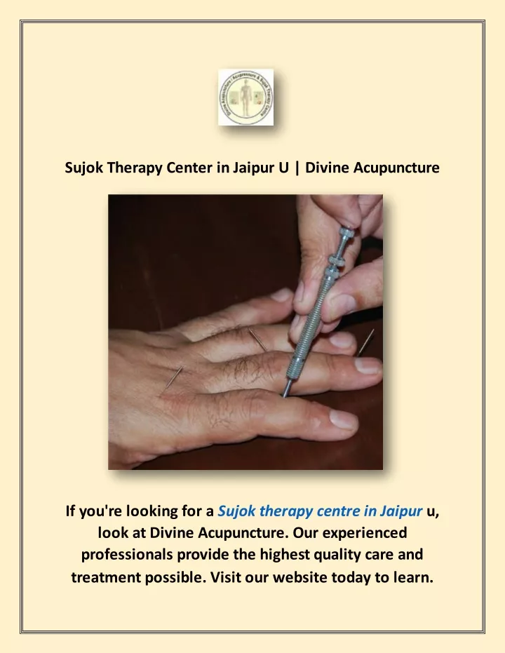 sujok therapy center in jaipur u divine