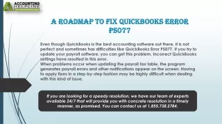 a roadmap to fix quickbooks error ps077