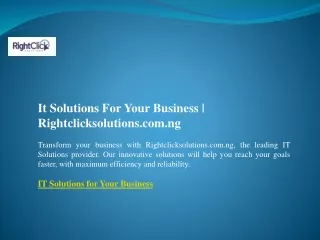It Solutions For Your Business  Rightclicksolutions.com.ng