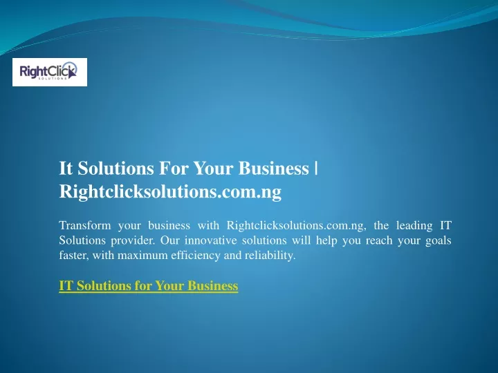 it solutions for your business