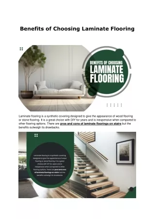 Benefits of Laminate Floor Installation in Your Home