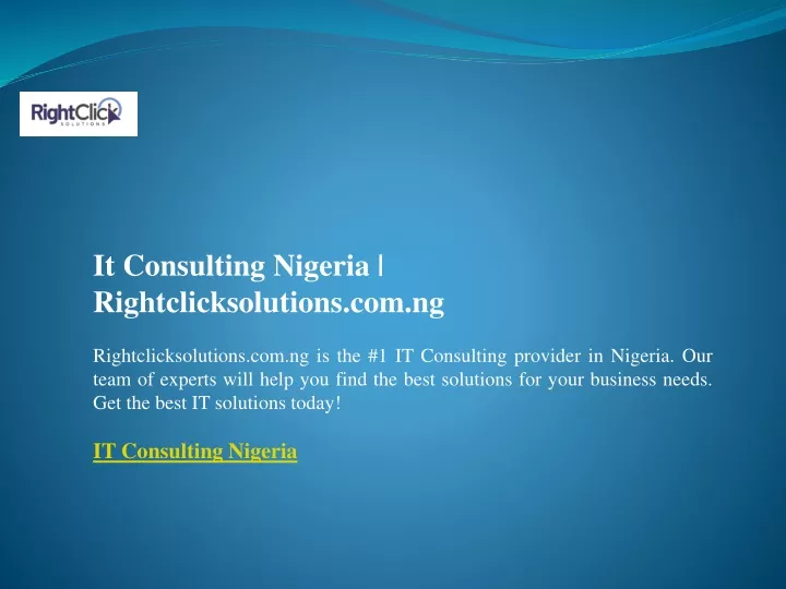 it consulting nigeria rightclicksolutions