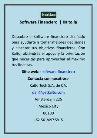 Software Financiero   Kalto.la