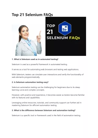 top 21 selenium faqs
