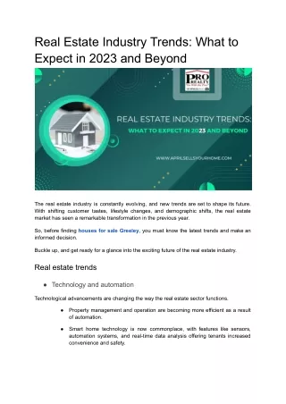 Real Estate Industry Trends: What to Expect in 2023 and Beyond