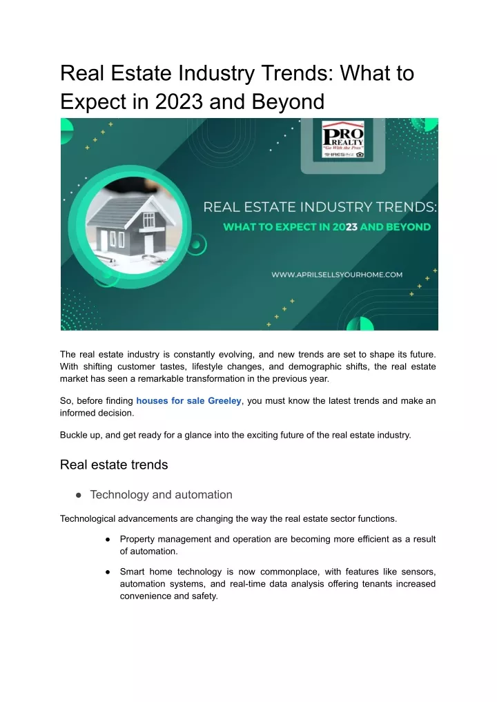 real estate industry trends what to expect