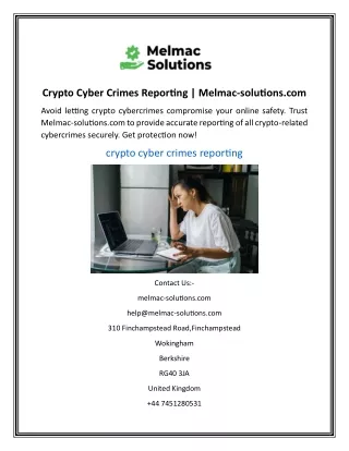 crypto cyber crimes reporting melmac solutions com