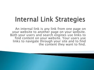 Internal Link Strategies