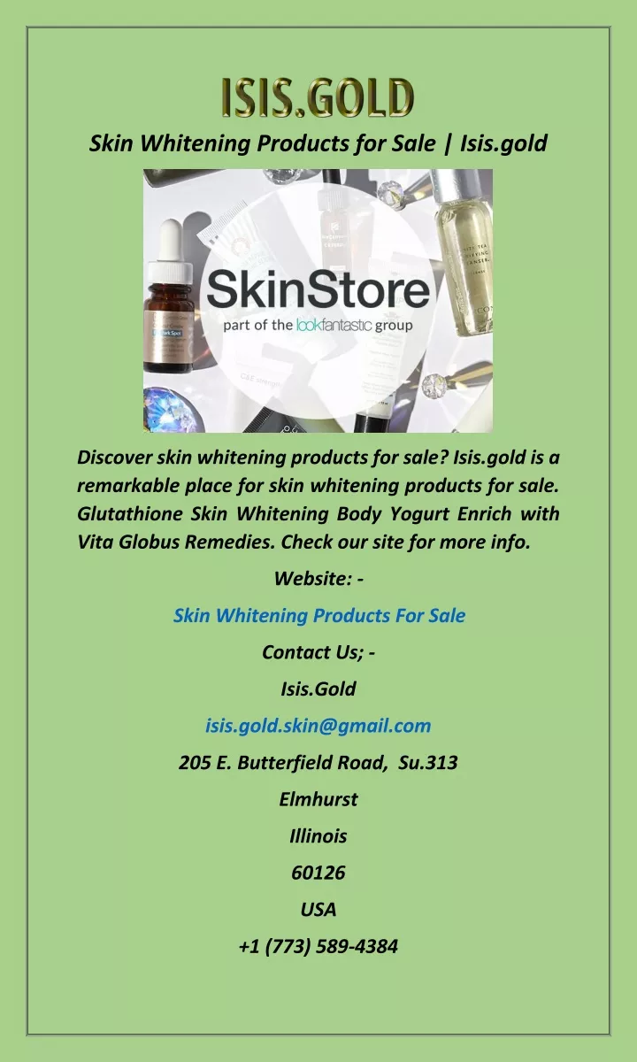 skin whitening products for sale isis gold