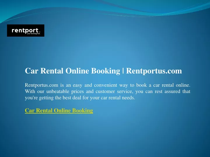 car rental online booking rentportus