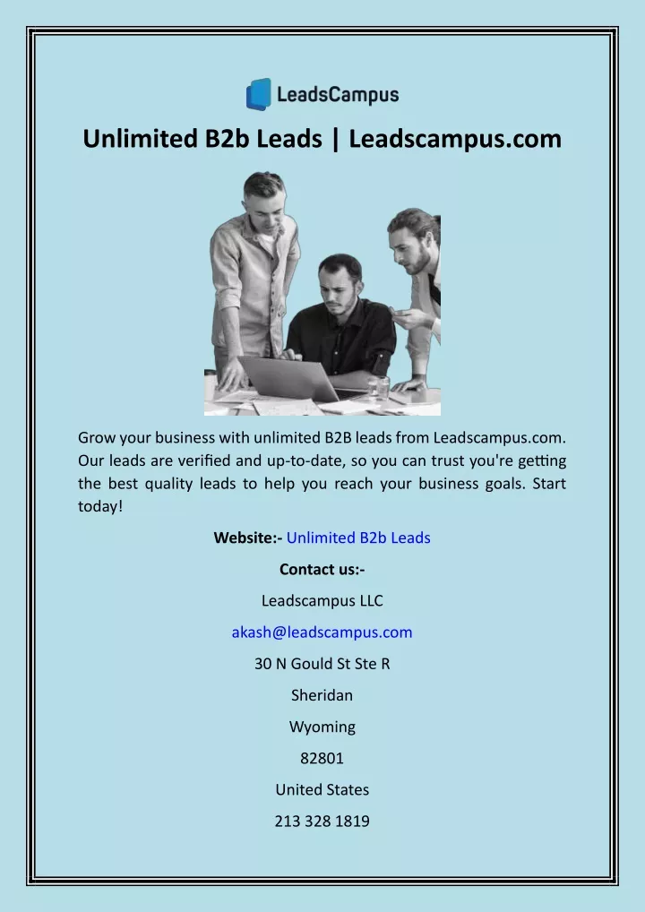 unlimited b2b leads leadscampus com