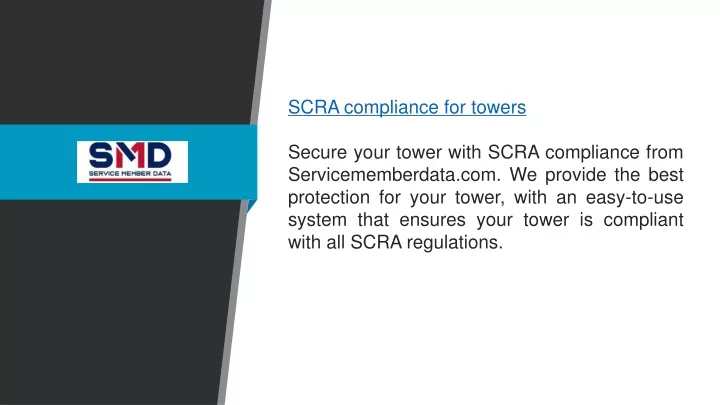 scra compliance for towers secure your tower with