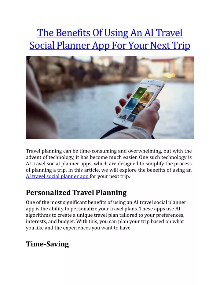 th e b ene f i t s o f u s i n g a n a i t r av e l social planner app for your next trip