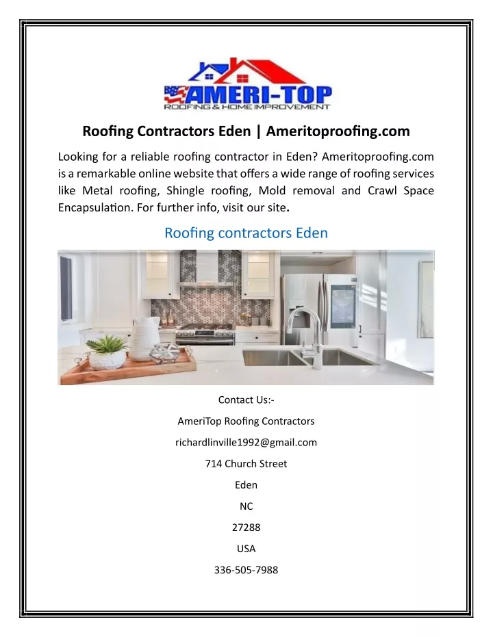 roofing contractors eden ameritoproofing com