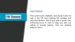 Used Flatbeds  Fwthomas.co.uk