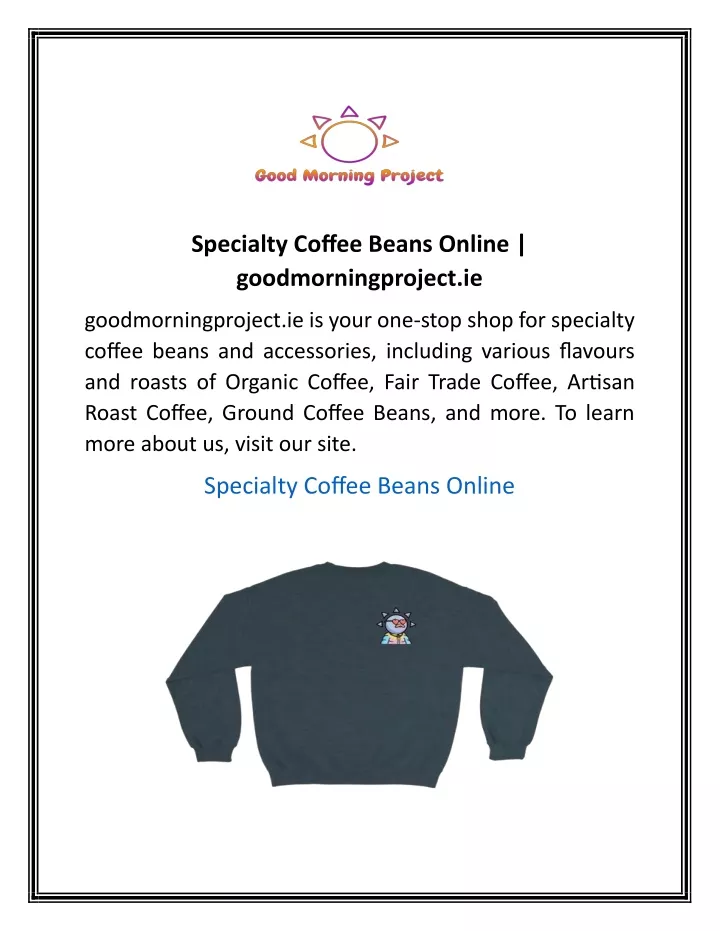 specialty coffee beans online goodmorningproject