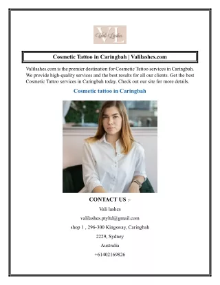 Cosmetic Tattoo in Caringbah  Valilashes.com