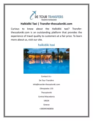 Halkidiki Taxi  Transfer-thessaloniki.com