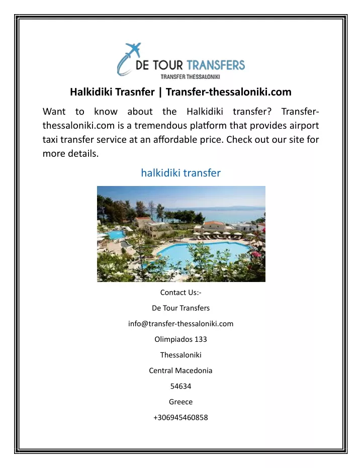 halkidiki trasnfer transfer thessaloniki com