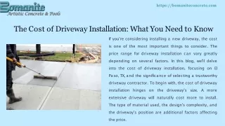 The Cost of Driveway Installation What You Need to Know - Bomanite Artistic Concrete and Pool