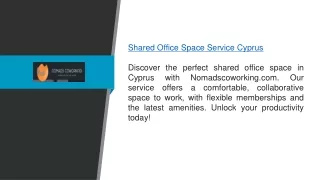 Shared Office Space Service Cyprus  Nomadscoworking.com