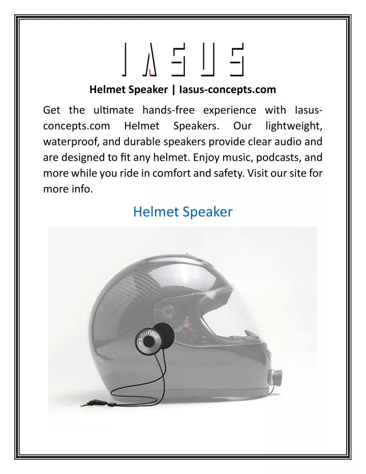 helmet speaker iasus concepts com