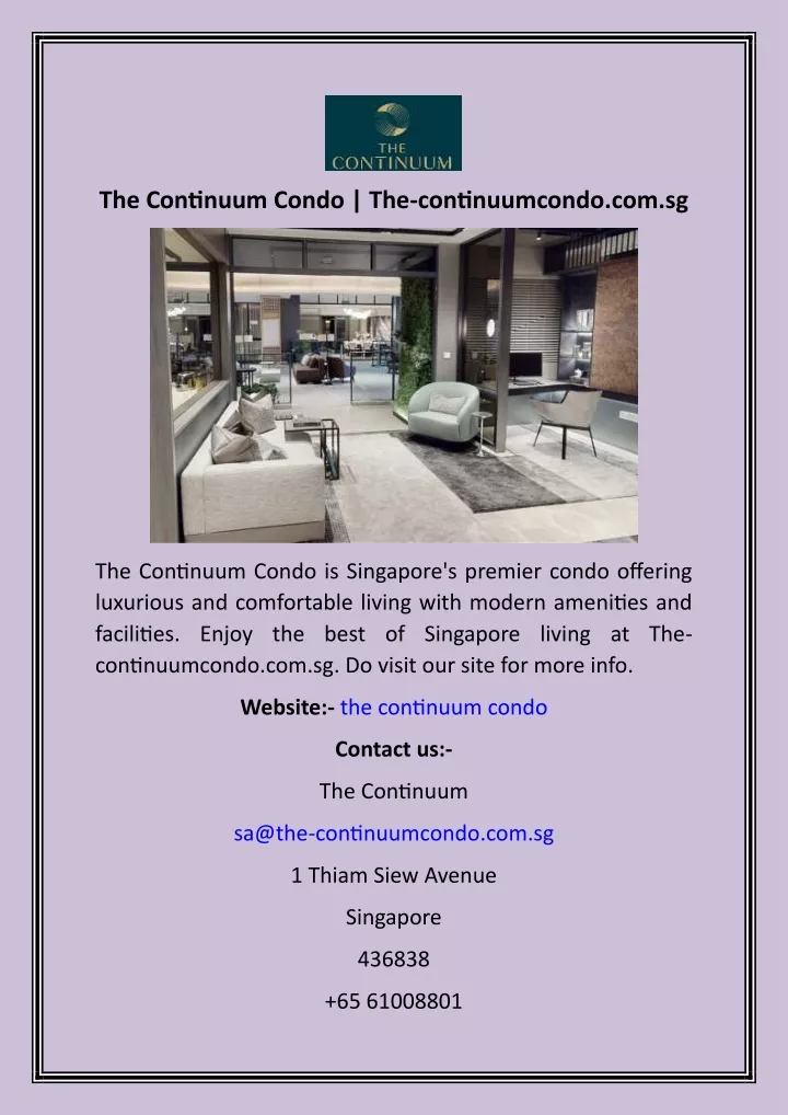 the continuum condo the continuumcondo com sg