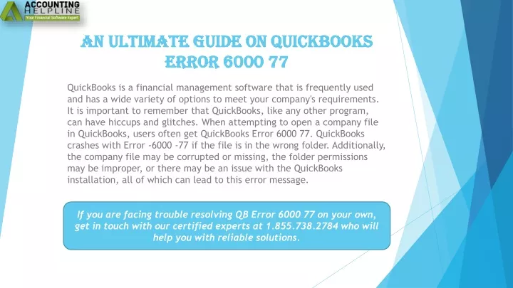 an ultimate guide on quickbooks error 6000 77