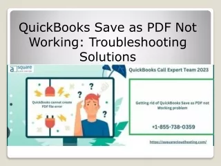 quickbooks save as pdf not working