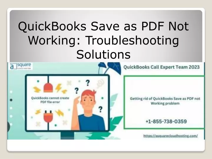 PPT QuickBooks Save As PDF Not Working Troubleshooting Solutions 