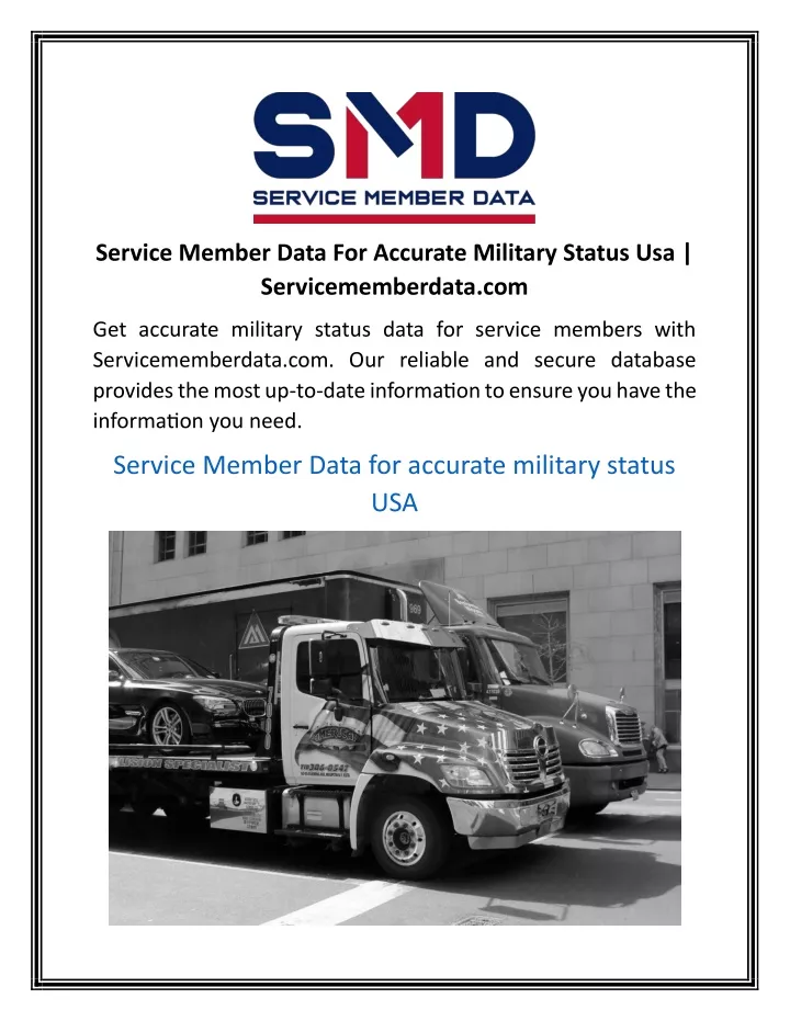 service member data for accurate military status