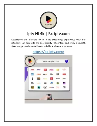 Iptv Nl 4k  Bx-iptv.com