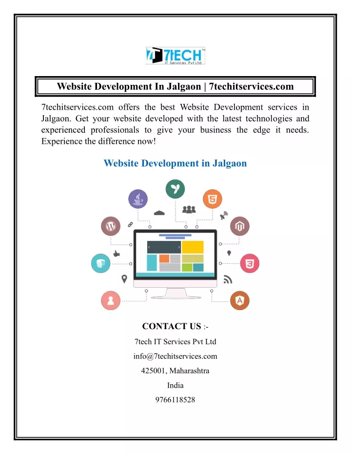 website development in jalgaon 7techitservices com