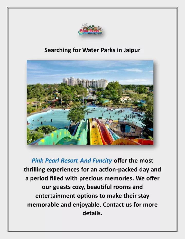 searching for water parks in jaipur