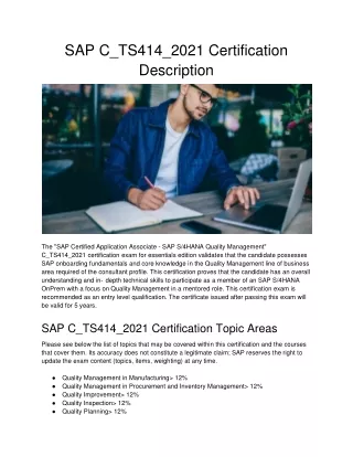 sap c ts414 2021 certification description