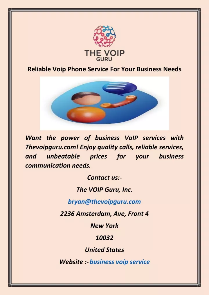 reliable voip phone service for your business