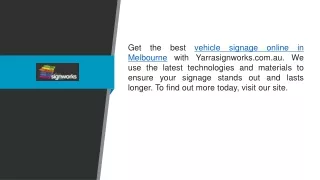 Vehicle Signage Online in Melbourne  Yarrasignworks.com.au