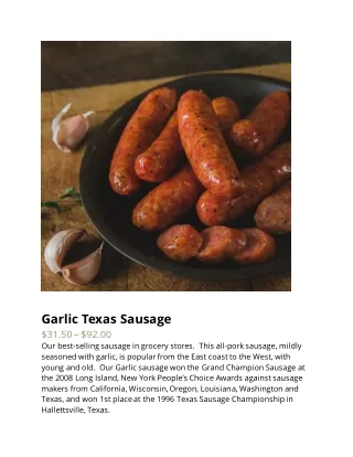 Garlic Texas Sausage