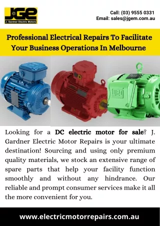 Get Premium DC Electric Motor For Sale That Facilitates Your Operation